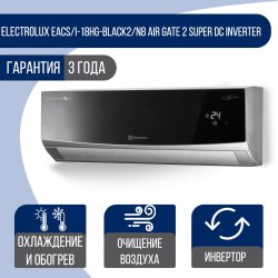 Сплит-система Electrolux EACS/I-18HG-BLACK2/N8 Air Gate 2 Super DC Inverter